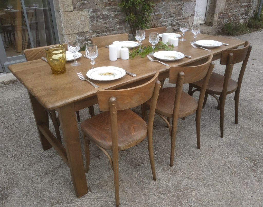 Table de ferme chêne 200x80