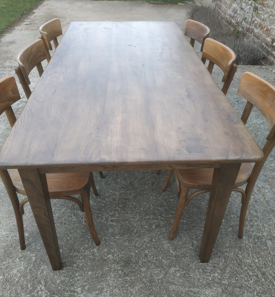 table de ferme chene