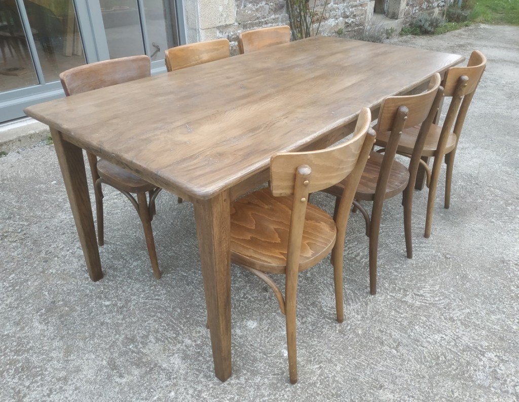 table de ferme chene