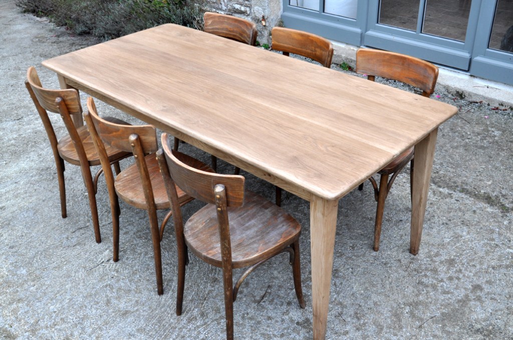 table de ferme chene