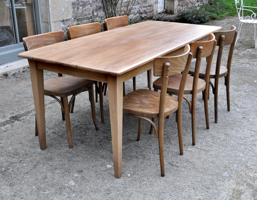 table de ferme chene