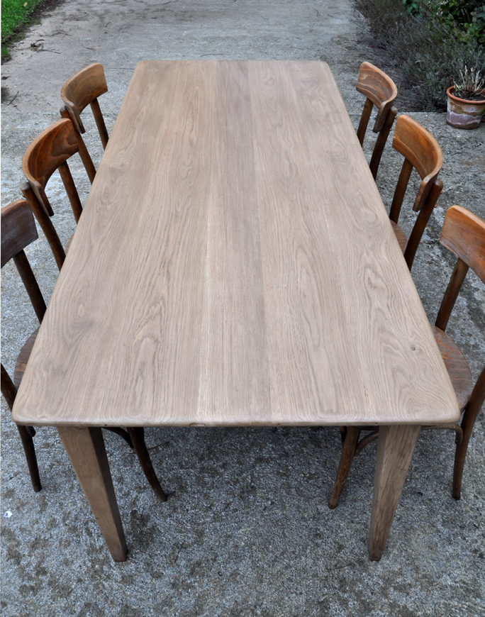 table de ferme chene