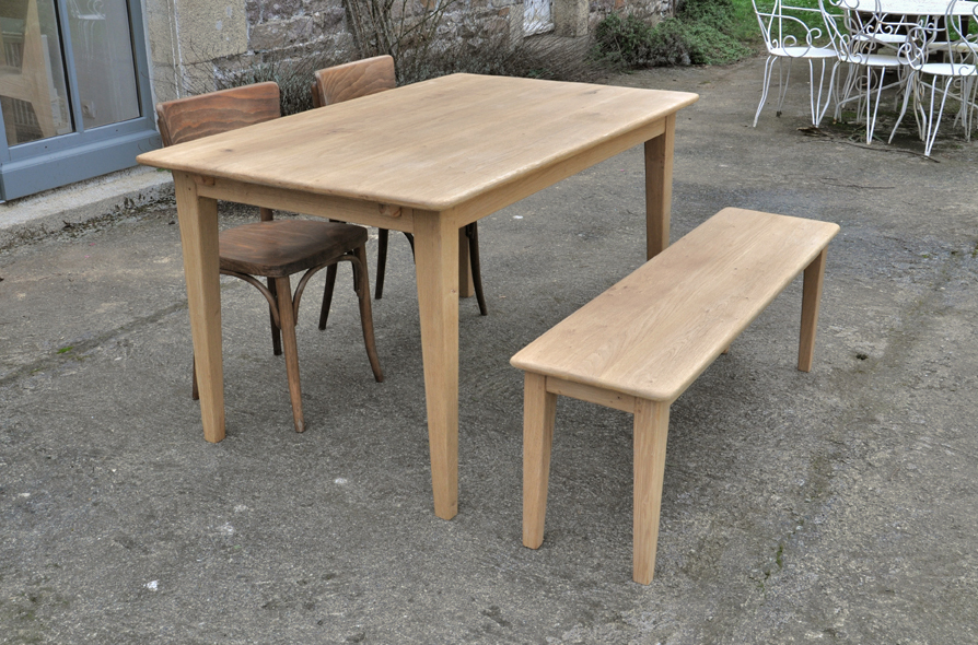 table de ferme en chene 140x85cm