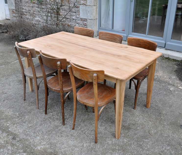 table de ferme en frêne de 170x85cm